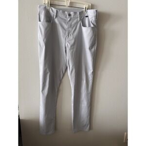 TravisMathew Pants Mens 36 Light Gray Stretch Golf 5 Pocket Performance Flaw